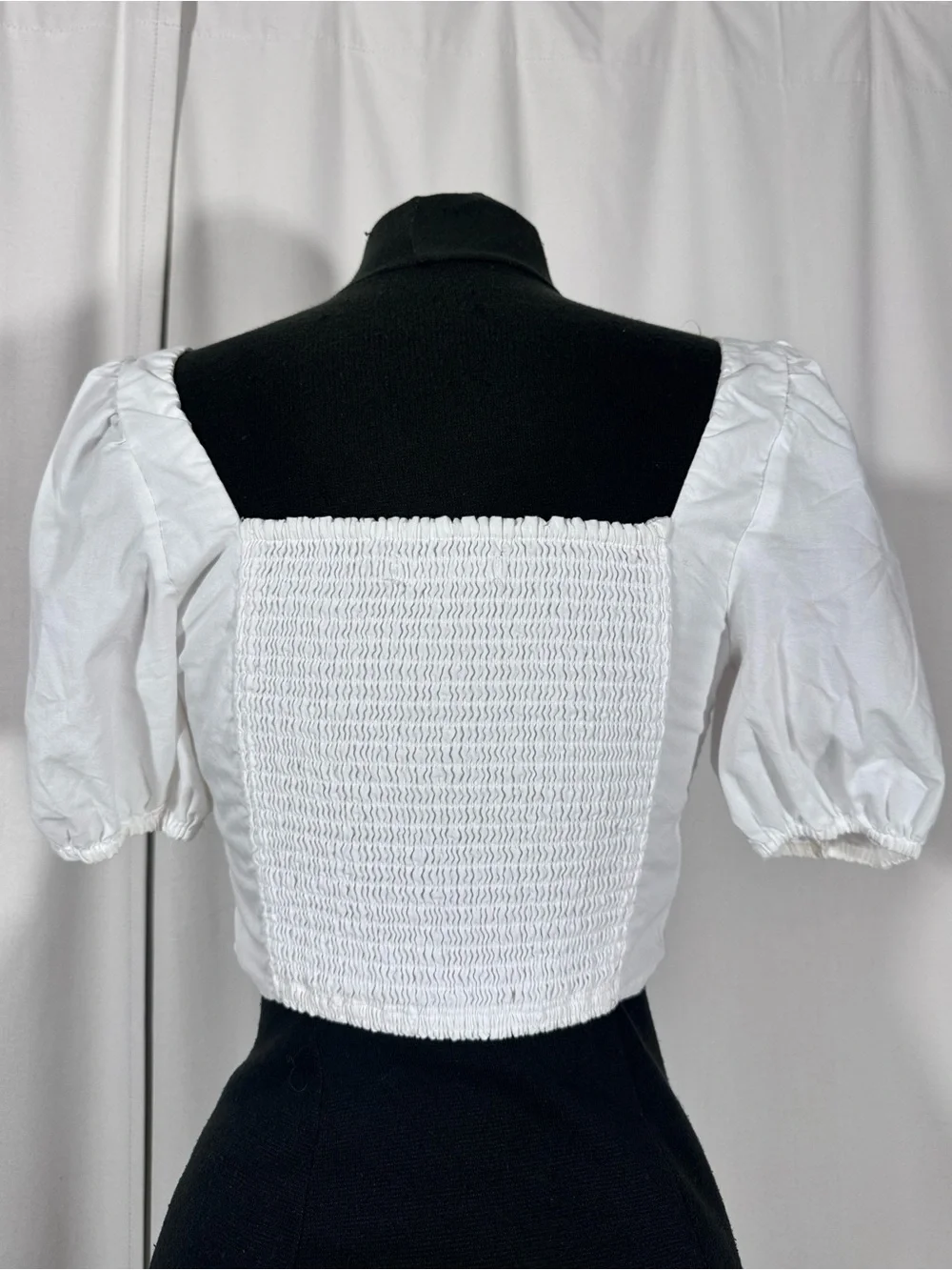 Abercrombie & Fitch White Puff Sleeve Corset Top